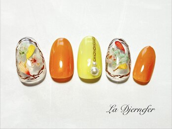 押し花×春ネイル