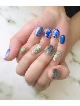 サロン105(salon 105)/アシンメトリーネイル