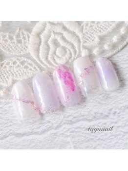 たゆ ネイル(たゆnail)/ラベンダーホワイトネイル