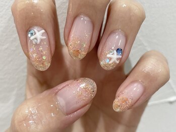 クォーターリゾートネイル(QUARTER RESORT nail)/ラメグラデーションネイル☆