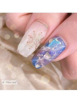 チャコネイル(chaco-nail)/ニュアンス冬アート