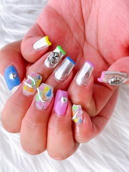 カラフルポップネイル