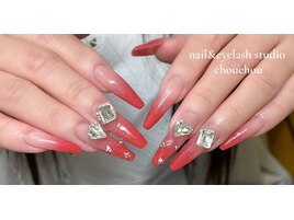 秋フラッシュグラデロングネイル