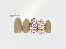 ネイルサロンリシェ 烏丸御池(Recher)/春のカラフルツイードネイル ＊