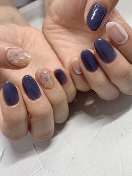 ココロネイル 半田山店(Cocolo nail)/くすみネイビー