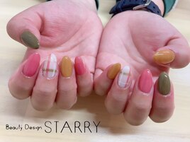 チェック　シンプル　ワンカラー
