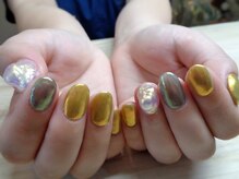 アミュリー ネイル アトリエ(Amury nail atelier)/メタリック くすみカラー パール