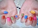 アート付け放題ショートネイル