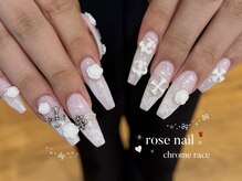 リンドネイル バイ モカ アンド ララ(Lind nail by moca and LaLa)/【mian】白/レース/クロム