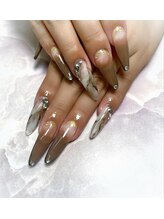 クリアー(clear)/茶系天然石スカルプ15500円