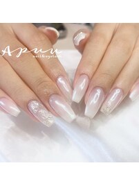 グラデーションネイル リボン