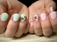 アミュリー ネイル アトリエ(Amury nail atelier)/パステル ちぐはぐ ストーン 