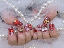 アリーズ(Allies)/フラッシュネイル 赤 手書き