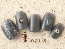 アイネイルズ 町田店(I nails)/シンプルグレーパーツ 7980円