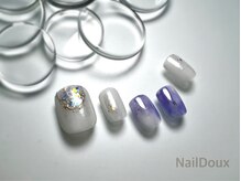 ネイル ドゥ 岡山駅前店(Nail Doux)/ふんわりアートフットネイル