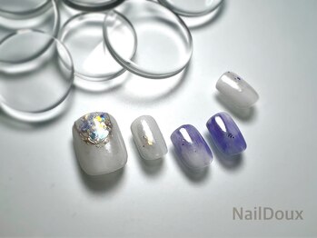 ネイル ドゥ 岡山駅前店(Nail Doux)/ふんわりアートフットネイル