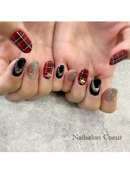 ネイルサロン クール(Nailsalon Coeur)/チェック柄ネイル