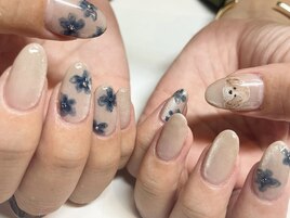 マグネットにお花とワンコ