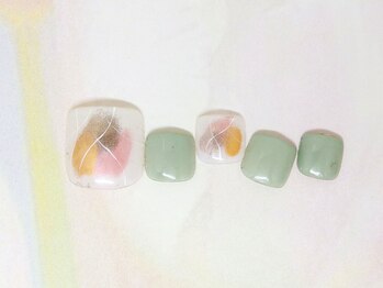 ネイルライフ(NailLife)/春ふんわり塗りかけネイルフット