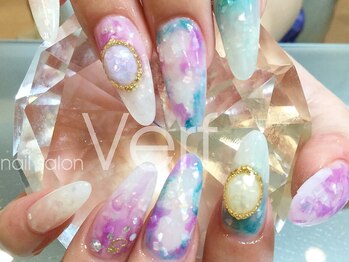 ネイルサロン べルフ(nail salon Verf)/夏キラキラ★ブルー×パープル