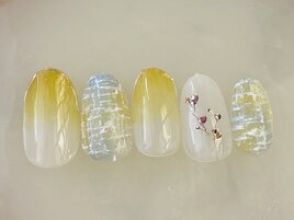 ツイードでお洒落な春ネイル