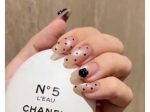 ブラックハート×フラワーネイル