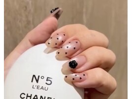 ブラックハート×フラワーネイル