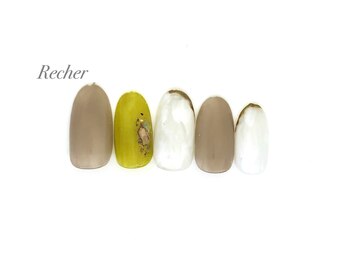 ネイルサロンリシェ 烏丸御池(Recher)/大人デザイン☆ピスタチオ