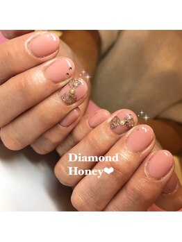 ダイアモンド ハニー(Diamond Honey)/リボンフレンチネイル