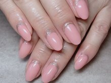 ゴージャス ネイル アンド スクール(Gorgeous)/光沢ワンカラー×ミラーネイル