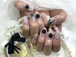 【Miyu】リボン×バラネイル