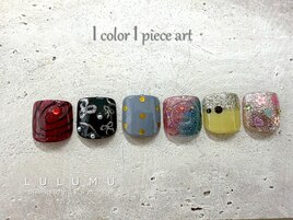 フットワンカラー+親指1本アート