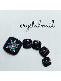ブラックデザインストーンネイル
