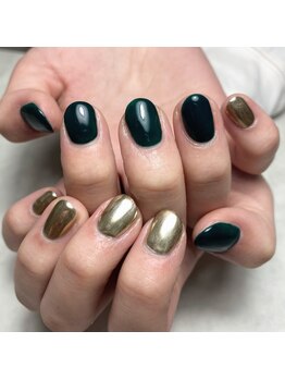 ゴールドミラーネイル