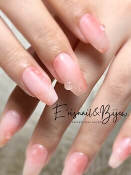 イリスネイル アンド ビジュー(E’risnail&Bijew.)/桃ネイル！