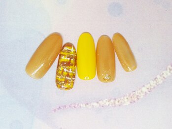 ネイルライフ(NailLife)/黄色ツイード