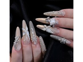 結婚式ネイル+オーロラ+フレンチ