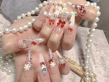 モアネイル 新宿/クリスマスネイル/持ち込み/新宿