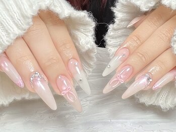 デュリブリンクネイル 高田馬場(Duli blink nails)/ホワイトグラデ×ピンク＊
