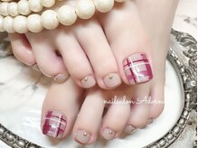 ネイルサロン アドルノ(Adorno)/☆チェック柄ネイル☆フット☆