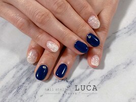M-929 大人ネイビー冬ネイル