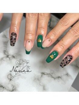 ナネア(Nanea)/レオパード×緑ネイル
