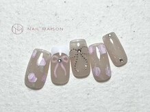 ネイルメゾン 梅田(NAIL MAISON)/ピンクリボンバラくすみカラー