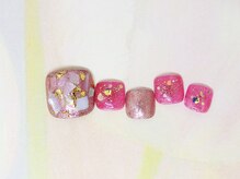 ネイルライフ(NailLife)/シェルきらきらニュアンスフット