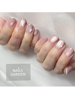 ネイルズガーデン(NAILS GARDEN)/マグネット×シェルネイル