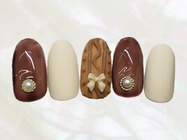 冬ネイル/ニット/ホワイト