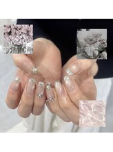Nailsalon Mofume【ワンホン/パラジェル&フィルイン】/ガラスフレンチ
