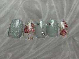 花柄ネイル　¥7000