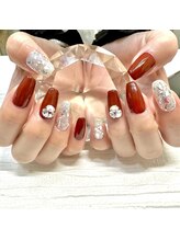 プラージュ(Plage)/ボルドーキラキラネイル