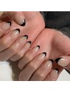 ＜＜black french nail＞＞